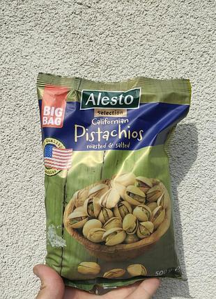 Фісташки alesto selection californian pistachios roasted & salted 500 г, смажені та солоні