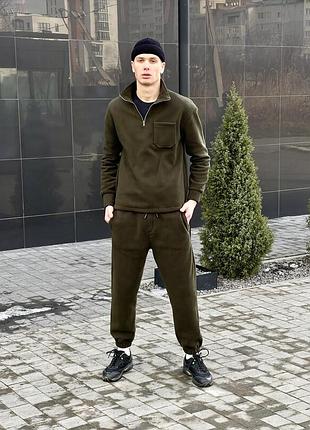Флисовый спортивный костюм intruder fleece цвета хаки