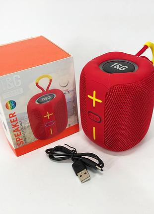 Портативная bluetooth колонка tg658 8w с rgb подсветкой, колонка для вечеринки. цвет: красный