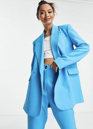 Двубортный блейзер river island ярко-синего цвета