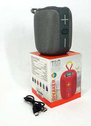 Портативная bluetooth колонка tg658 8w с rgb подсветкой, музыкальные колонки для улицы. цвет: серый