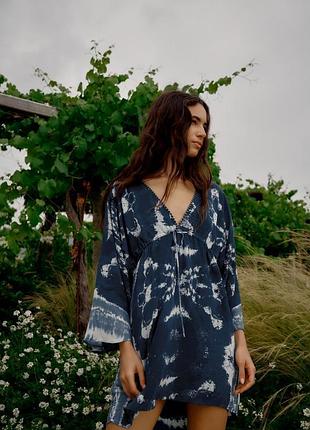 Кorоткое платье с принтом тай-дай от zara