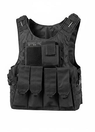 Жилет тактичний плитоноска molle олива зелена чорний