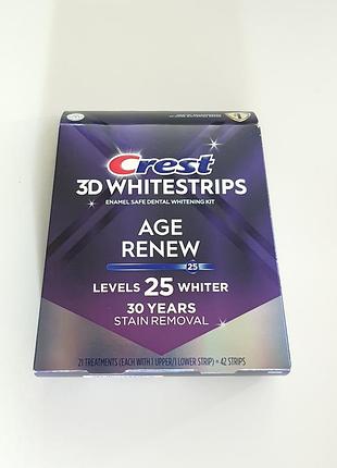 Crest 3d whitestrips age renew (supreme bright) сильні відбілюючі смужки ㉕ levels whiter