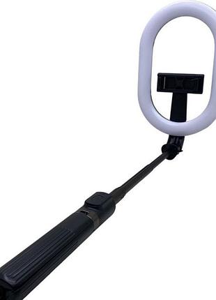 Монопод-штатив для селфи с кольцевой led лампой selfie stick a8 телескопический с пультом и bluetooth