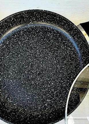 Сковорода unique un-5143 20 см с крышкой с антипригарным гранитным покрытием, для всех видов плит