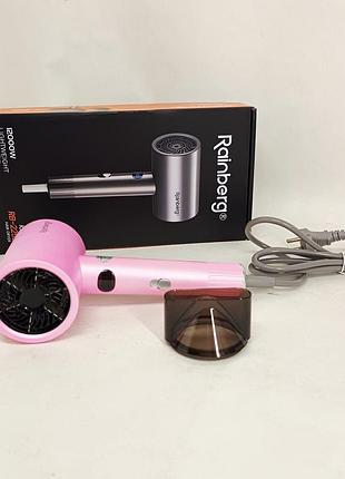 Профессиональный фен для волос с ионизацией rainberg rb-2253 2000вт pink