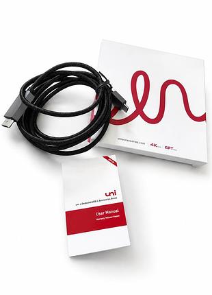 Кабель usb-c – hdmi uni 1,8 м 4k 60hz, плетений шнур type-c to hdmi для монітора, телевізора та ноутбука