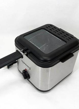 Фритюрница для дома rainberg rb-2219 с терморегулятором и съемной чашей электрофритюрница мини фритюрница