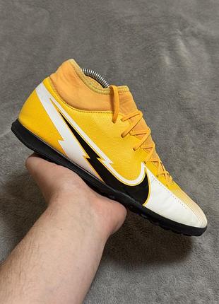 Nike mercurial superfly 7 club tf 41р 26см сороконіжки футбольні оригінал