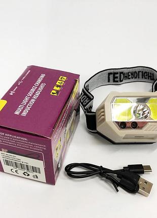 Фонарь налобный sh-s31-xpe+cob(white+red), фонарь аккумуляторный для рыбалки, фонарь для спасателей