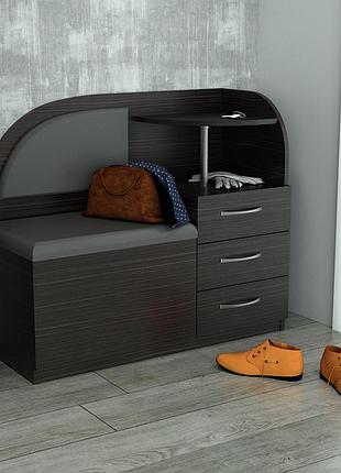 Тумба для передпокою "скриня" дуб венге (1000x400x850) гамма стиль