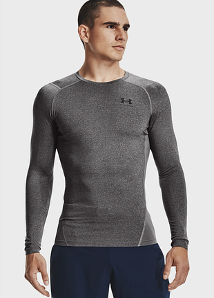 Серая компрессионная кофта лонгслив андер армор under armour heatgear grey, sm, оригинал