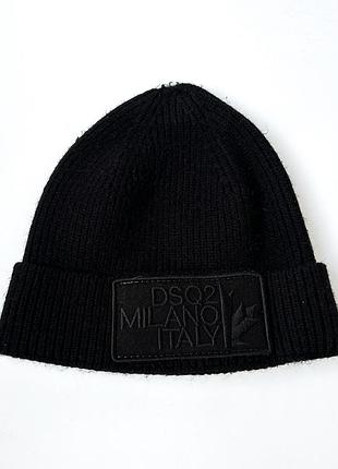 Бавовняна шапка-біні dsquared2 milano italy black