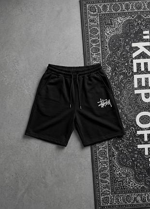 Чоловічі шорти stussy в чорному кольорі