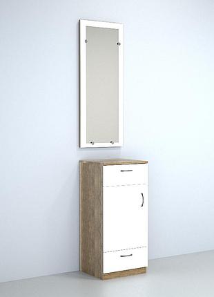 Тумба в прихожую пт-6 (400x350x900) белый/дуб сонома гамма стиль