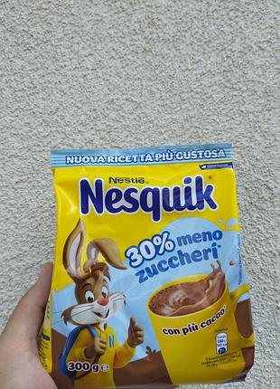 Какао nesquik meno zuccheri 300 г, на 30% менше цукру, 35% какао, без глютену