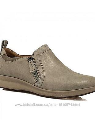 Р.38 clarks женские кожаные слипоны оригинал