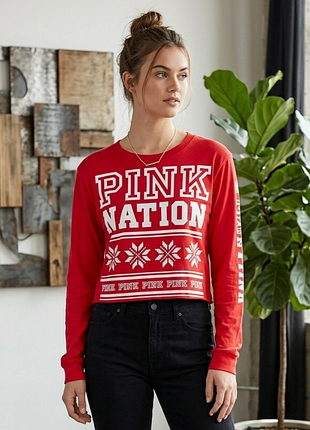 Кофта футболка водолазка тм victoria's secret pink в идеальном сост.