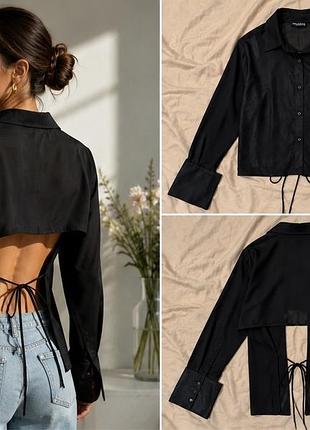 Zara рубашка с открытой спиной и шнуровкой m