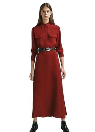 Длинное платье из вискозы massimo dutti