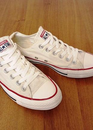 Белые кеды converse оригинал размер 39,5 низкие конверсы 25 см - 600 грн