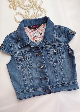 Стильный джинсовий жилет жилетка denim co 8-9лет