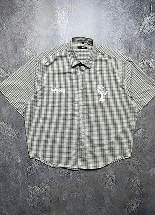 Vintage винтажная рубашка stussy стусси big logo y2k size l размер л