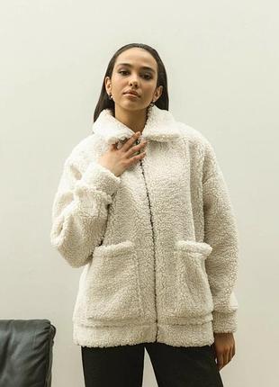 Куртка-тедді 42-48 розміри різні кольори молочний, 42