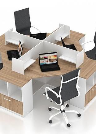 Комплект офисной мебели flashnika simpl 14 (2500мм x 2500мм x 1050мм)