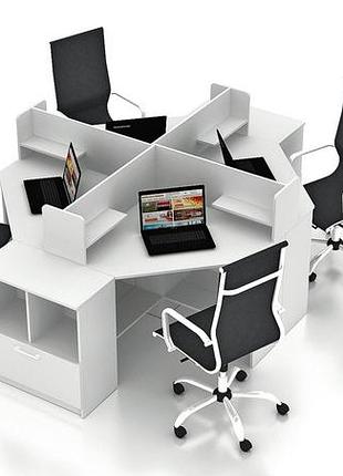 Комплект офисной мебели flashnika simpl 16.1 (1800мм x 2500мм x 1050мм)