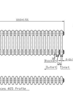 Радиатор warm well column 3 300x1010 (черный ral 9005m подкл.низ.)