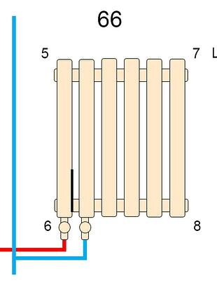 Радиатор warm well column 3 575x1190 (черный ral 9005m подкл.низ.)