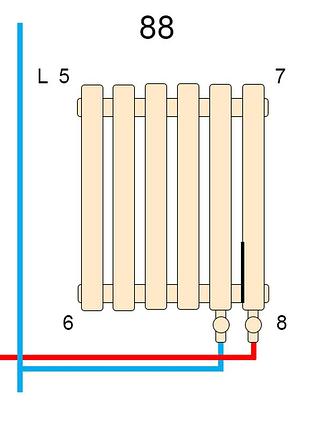 Радіатор warm well column 3 575x830 (чорний ral 9005m підкл.низ.)