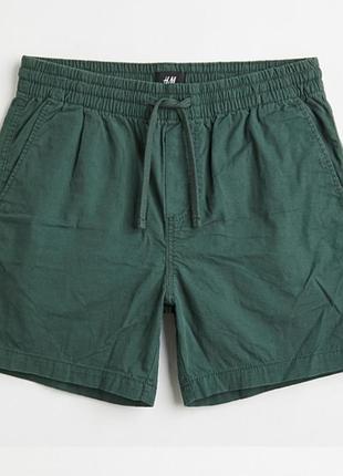 Мужские хлопковые шорты h&amp;m green оливковые хаки р.32 новые оригинал