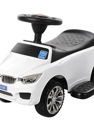 Дитяча каталка-толокар m 3503b-1 білий, з батьківською ручкою