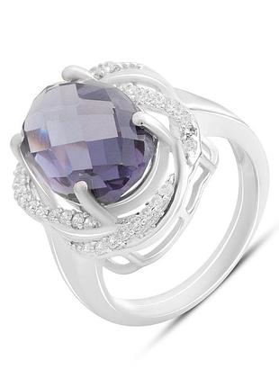 Срібне родоване кільце з олександритом 8.513ct проба 925 розмір 17.5 вага 6.41г жіноче