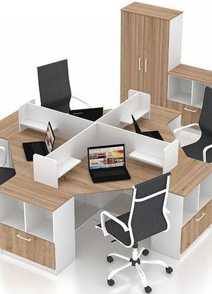 Комплект офісних меблів flashnika simpl 13 (2500мм x 2500мм x 1446мм)