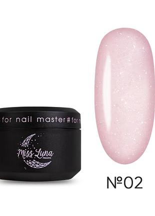 Гель для ногтей diamond gel 02 miss luna premium (светлый розовый), 15ml.