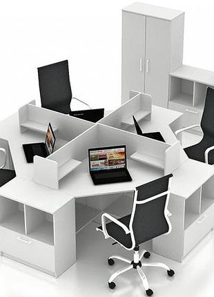 Комплект офісних меблів flashnika simpl 13.1 (2500мм x 2500мм x 1446мм)