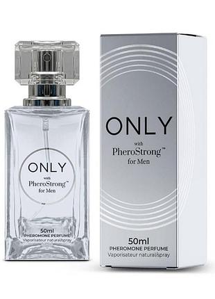 Чоловічі духи з феромонами pherostrong only для приваблення жінок з морськими нотами і мандарином, 50 мл