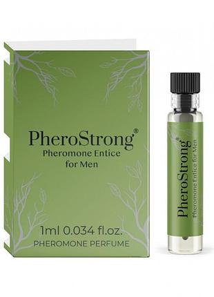 Чоловічі парфуми з феромонами pherostrong entice пробник з деревним ароматом, 1 мл