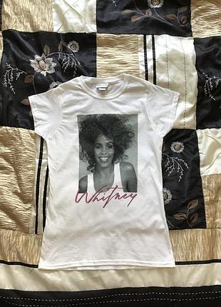 Футболка біла усмішка уітні хюстон whitney houston