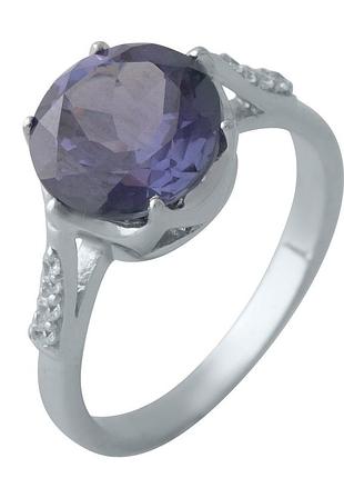 Родированное серебряное кольцо с александритом 5.022ct, 925 проба, размер 18, вес 4.28г (2002338)