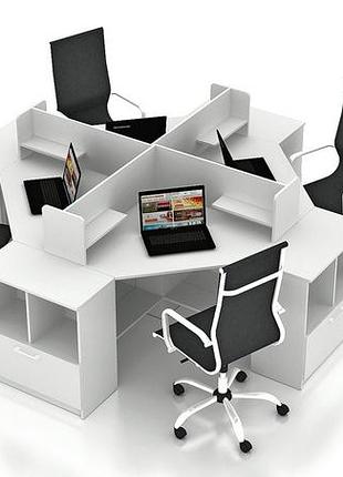 Комплект офисной мебели flashnika simpl 14.1 (2500мм x 2500мм x 1050мм)