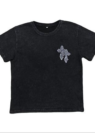 Футболка «gothic crosses» (washed black)