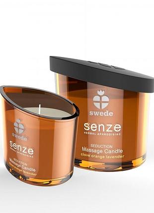 Свеча для массажа swede senze seduction гвоздика, апельсин и лаванда, тёплое масло 50 мл
