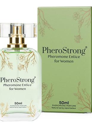 Женские духи с феромонами pherostrong entice с нотами жасмина, амбры и тикового дерева, 50 мл