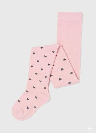 Колготки хлопковые с принтом для девочки h&m 0619738-2 098-104 см (2-4 years) розовый