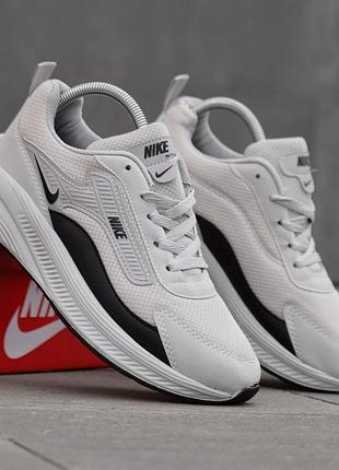 Кросівки чоловічі nike wtx-5 білі сірі повітропроникні кроси верх сітка на весну літо найк втх-5 повсякденне міцне взуття